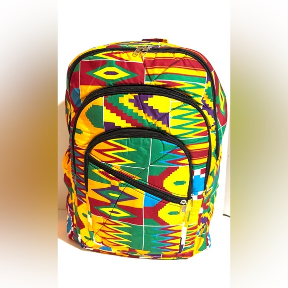 Handmade African ankara unisex handmade geometric backpack - Picture 1 of 4